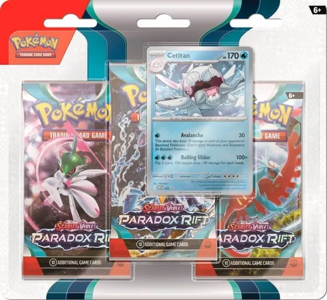 Pokémon Paradox Rift 3 Pack Blister - Cetitan