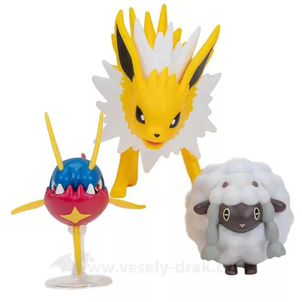 Pokémon akčné figúrky Wooloo, Carvanha, Jolteon 5 - 7 cm