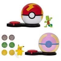 Pokémon Surprise Attack Game Pikachu (female) with Fast Ball vs. Treecko with Heal Ball