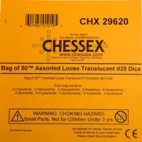 Translucent D20 hrací kostka Chessex