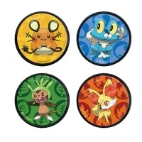 Vyměnitelné odznaky na krabičce na Pokémony