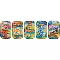 Přehled motivů plechovek Paldea Vibrant Mini Tin