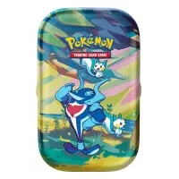 Pokémon mini plechovka Vibrant Paldea se dvěma booster balíčky karet - Palafin a Pachirisu
