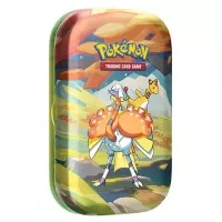 Malá plechovka Pokémon se 2 balíčky karet - Espathra a Ampharos