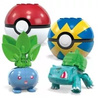Pokemon stavebnice MEGA Construction Set - Grass-Type Trainer Team pokeball a pokemoni