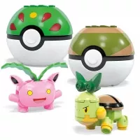 Pokemon stavebnice MEGA Construction Set - Grass-Type Trainer Team pokeball a pokemoni druhy