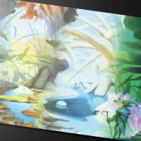 Hraci podlozka Magic the Gathering - Bloomburrow - Season Lands Island (Four Seasons) umelecka