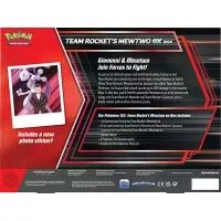 Zadná strana obalu Pokémon TCG Team Rocket's Mewtwo ex Box