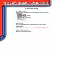 2025 Topps Baseball Hobby Box Update Series - Zberateľské karty