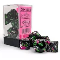 Sada kociek Polyhedral Paintball green 7 kusov