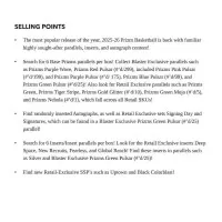 Obsah balíčka NBA 2025 2026 Panini Prizm Basketball Blaster