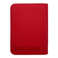 Album na karty TCG Guru 160 Zip Binder 4-Pocket Xenon Red